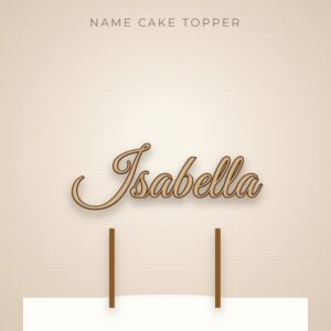 Personalised name laser cut wooden cake topper